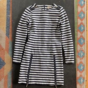 Navy & white fitted dress